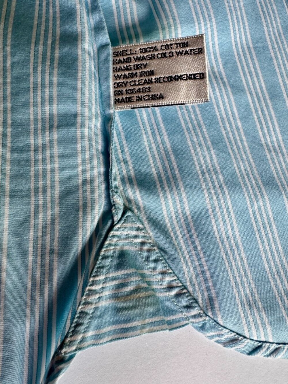 Andrea BeckeR Blue White Striped Cotton Blouse Vintage Button Front Size M - Picture 3 of 10